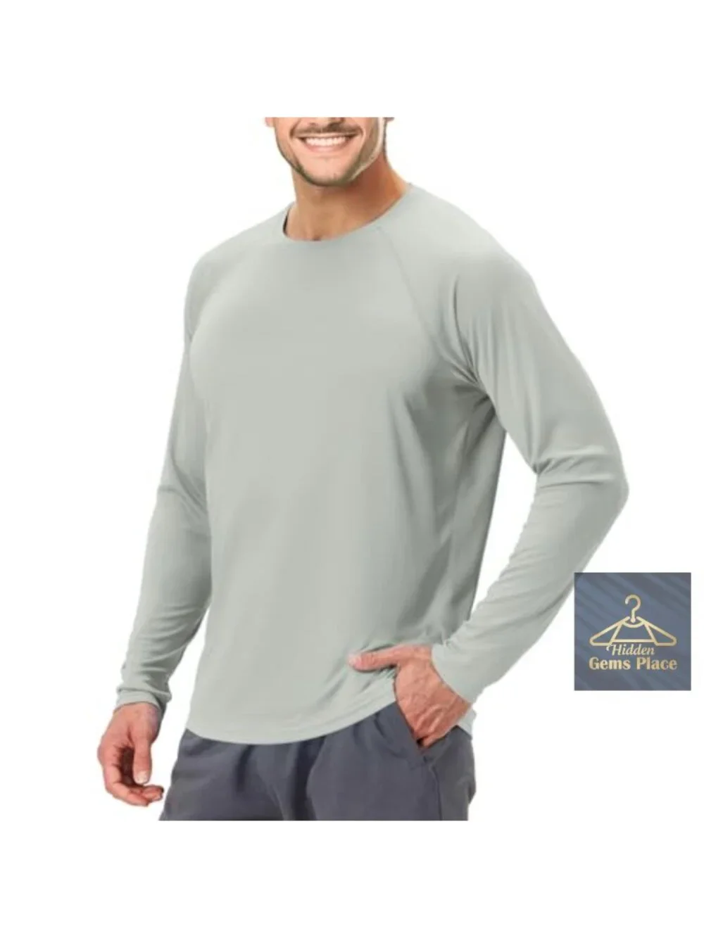 Men's UPF 50 Sun Protection Rash Guard Shirt Quick Dry Long Sleeve